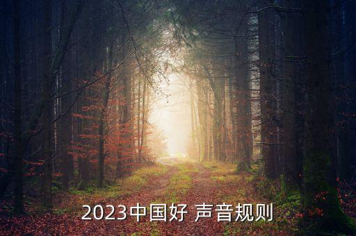 2023中國好 聲音規則