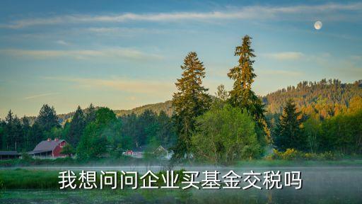 我想問問企業買基金交稅嗎