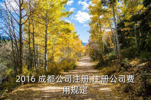 2016 成都公司注冊,注冊公司費用規定