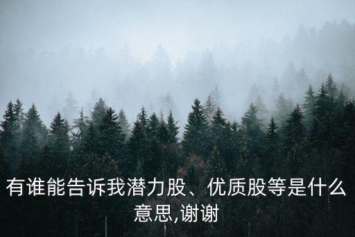 有誰能告訴我潛力股、優質股等是什么意思,謝謝
