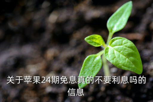關于蘋果24期免息真的不要利息嗎的信息