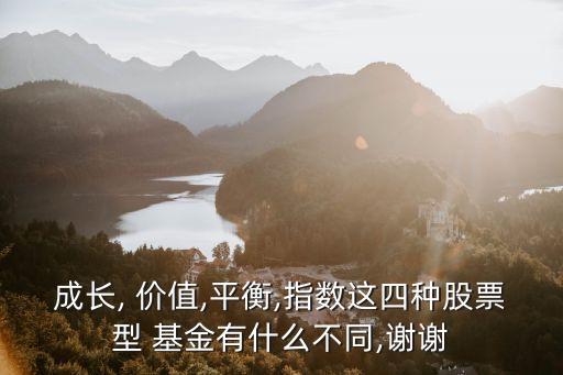 成長, 價值,平衡,指數這四種股票型 基金有什么不同,謝謝