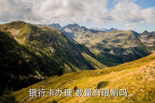  銀行卡辦理 數量有限制嗎