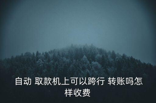  自動 取款機(jī)上可以跨行 轉(zhuǎn)賬嗎怎樣收費