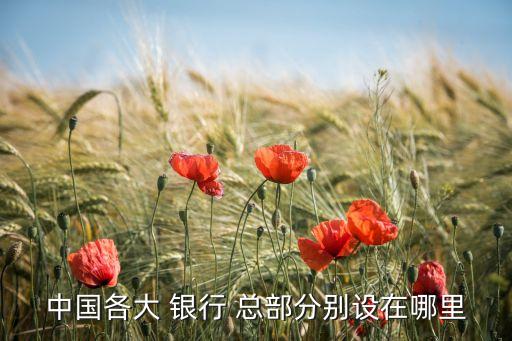 中國各大 銀行 總部分別設在哪里