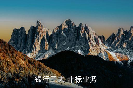 銀行三大 非標業務