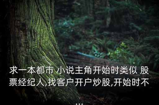 求一本都市 小說主角開始時類似 股票經紀人,找客戶開戶炒股,開始時不...