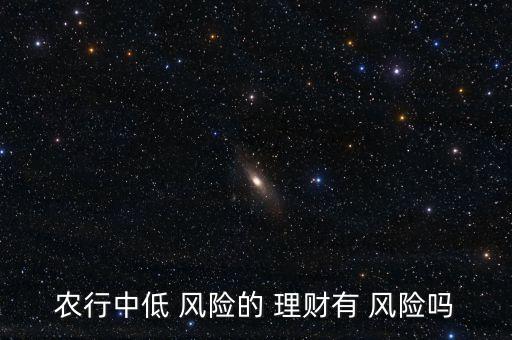 農行中低 風險的 理財有 風險嗎