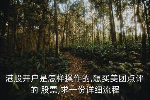 港股開戶是怎樣操作的,想買美團點評的 股票,求一份詳細(xì)流程