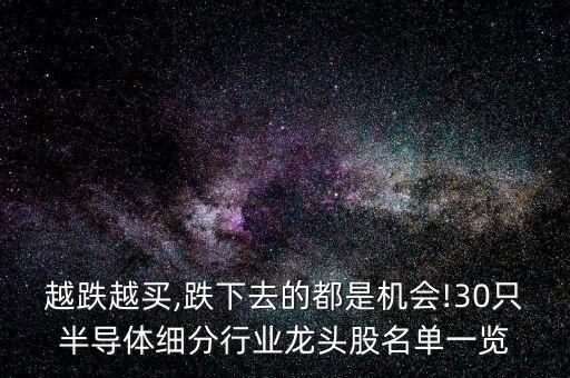 越跌越買,跌下去的都是機會!30只半導體細分行業龍頭股名單一覽