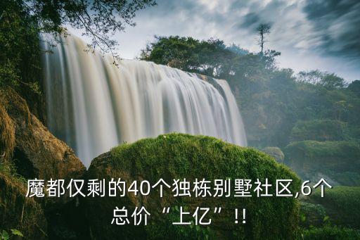 魔都僅剩的40個獨棟別墅社區,6個總價“上億”!!