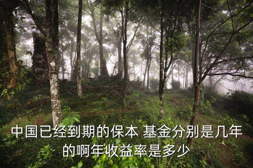 中國已經到期的保本 基金分別是幾年的啊年收益率是多少