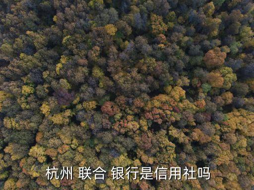  杭州 聯合 銀行是信用社嗎