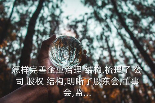 怎樣完善企業治理 結構,梳理了 公司 股權 結構,明晰了股東會,董事會,監...