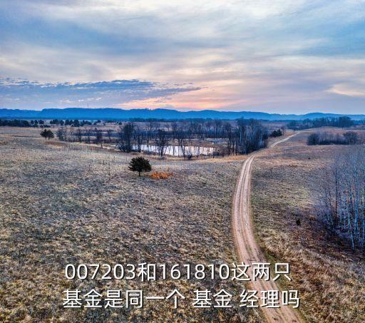 007203和161810這兩只 基金是同一個 基金 經理嗎