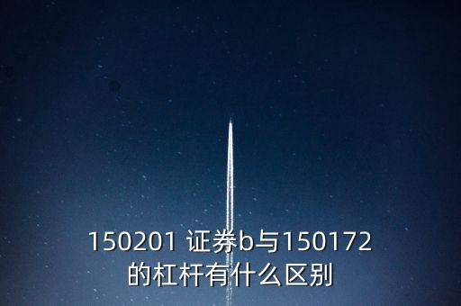 150201 證券b與150172的杠桿有什么區別