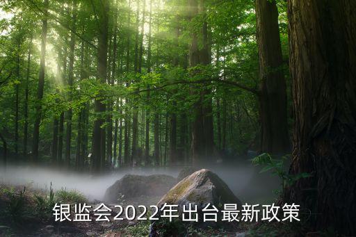 銀監會2022年出臺最新政策