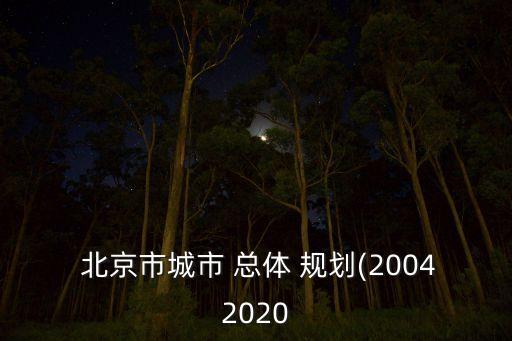  北京市城市 總體 規劃(20042020