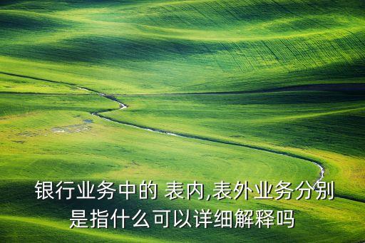  銀行業務中的 表內,表外業務分別是指什么可以詳細解釋嗎