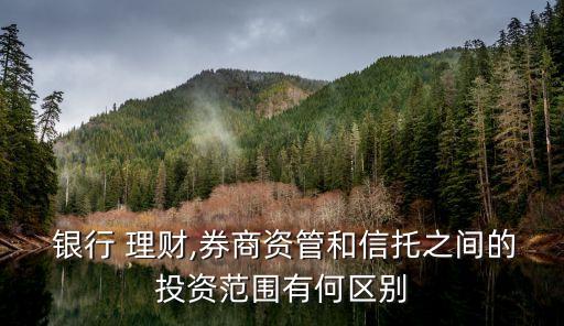  銀行 理財,券商資管和信托之間的投資范圍有何區別