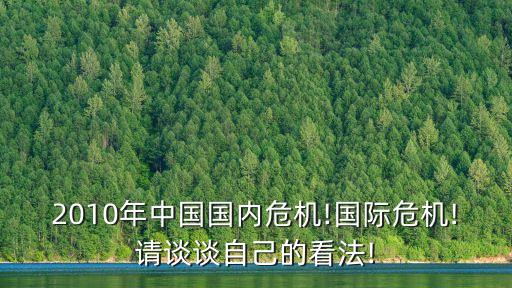 2010年中國國內危機!國際危機!請談談自己的看法!