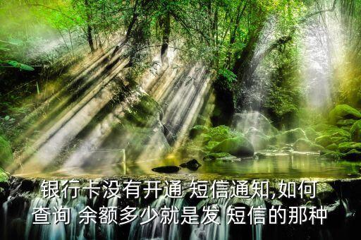  銀行卡沒(méi)有開通 短信通知,如何 查詢 余額多少就是發(fā) 短信的那種