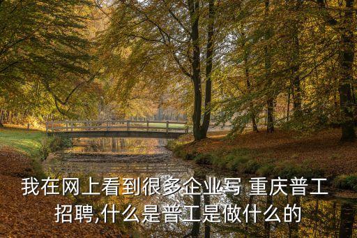 我在網上看到很多企業寫 重慶普工 招聘,什么是普工是做什么的