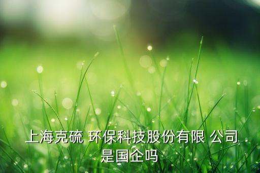  上海克硫 環(huán)保科技股份有限 公司是國企嗎