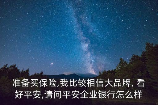 準備買保險,我比較相信大品牌, 看好平安,請問平安企業銀行怎么樣