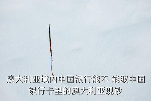 澳大利亞境內中國銀行能不 能取中國銀行卡里的澳大利亞現(xiàn)鈔