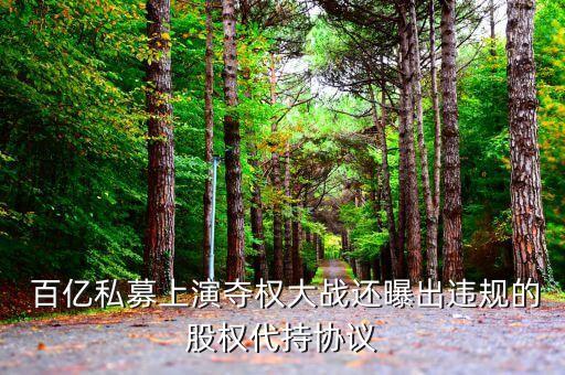 百億私募上演奪權大戰還曝出違規的股權代持協議