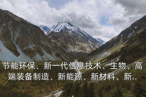 節能環保、新一代信息技術、生物、高端裝備制造、新能源、新材料、新...
