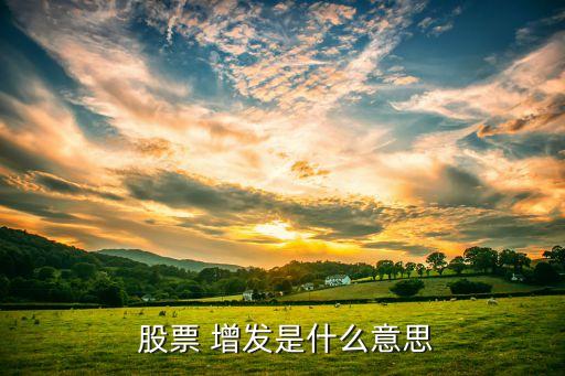  股票 增發是什么意思