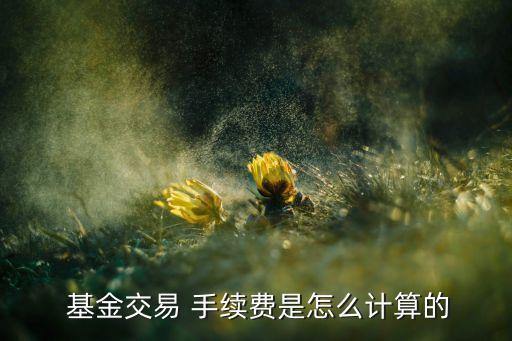  基金交易 手續費是怎么計算的