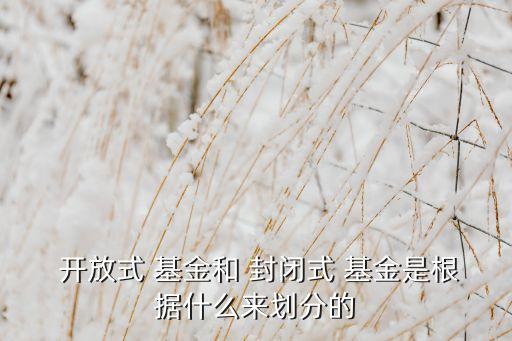  開放式 基金和 封閉式 基金是根據什么來劃分的