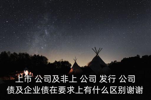 上市 公司及非上 公司 發行 公司債及企業債在要求上有什么區別謝謝