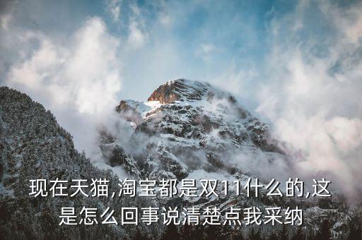 現在天貓,淘寶都是雙11什么的,這是怎么回事說清楚點我采納