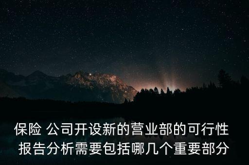 保險 公司開設新的營業部的可行性 報告分析需要包括哪幾個重要部分