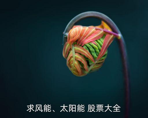 求風能、太陽能 股票大全