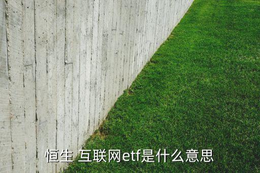 恒生 互聯網etf是什么意思