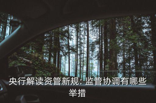央行解讀資管新規: 監管協調有哪些舉措