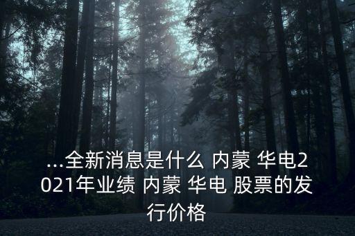 ...全新消息是什么 內蒙 華電2021年業績 內蒙 華電 股票的發行價格