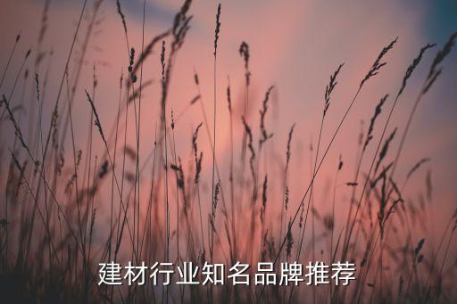 建材行業知名品牌推薦