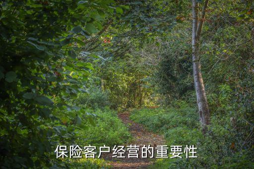 保險客戶經營的重要性