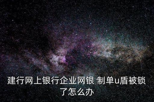 建行網上銀行企業網銀 制單u盾被鎖了怎么辦