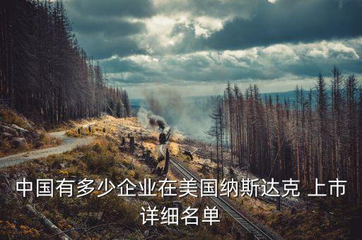 中國有多少企業在美國納斯達克 上市詳細名單