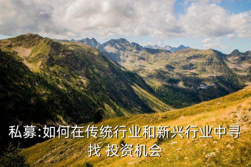 私募:如何在傳統行業和新興行業中尋找 投資機會