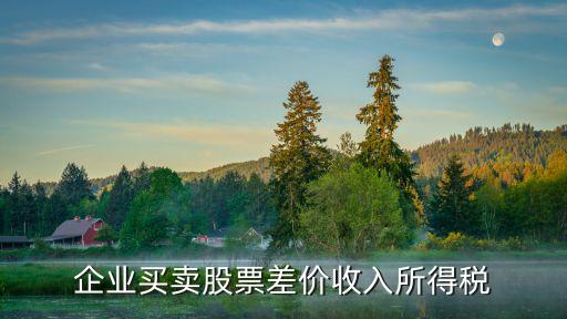 企業買賣股票差價收入所得稅