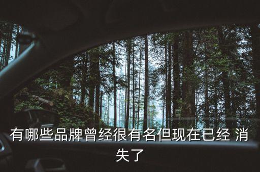 有哪些品牌曾經很有名但現在已經 消失了