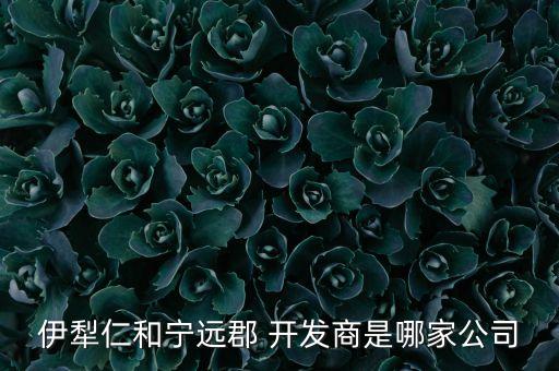 伊犁仁和寧遠郡 開發商是哪家公司